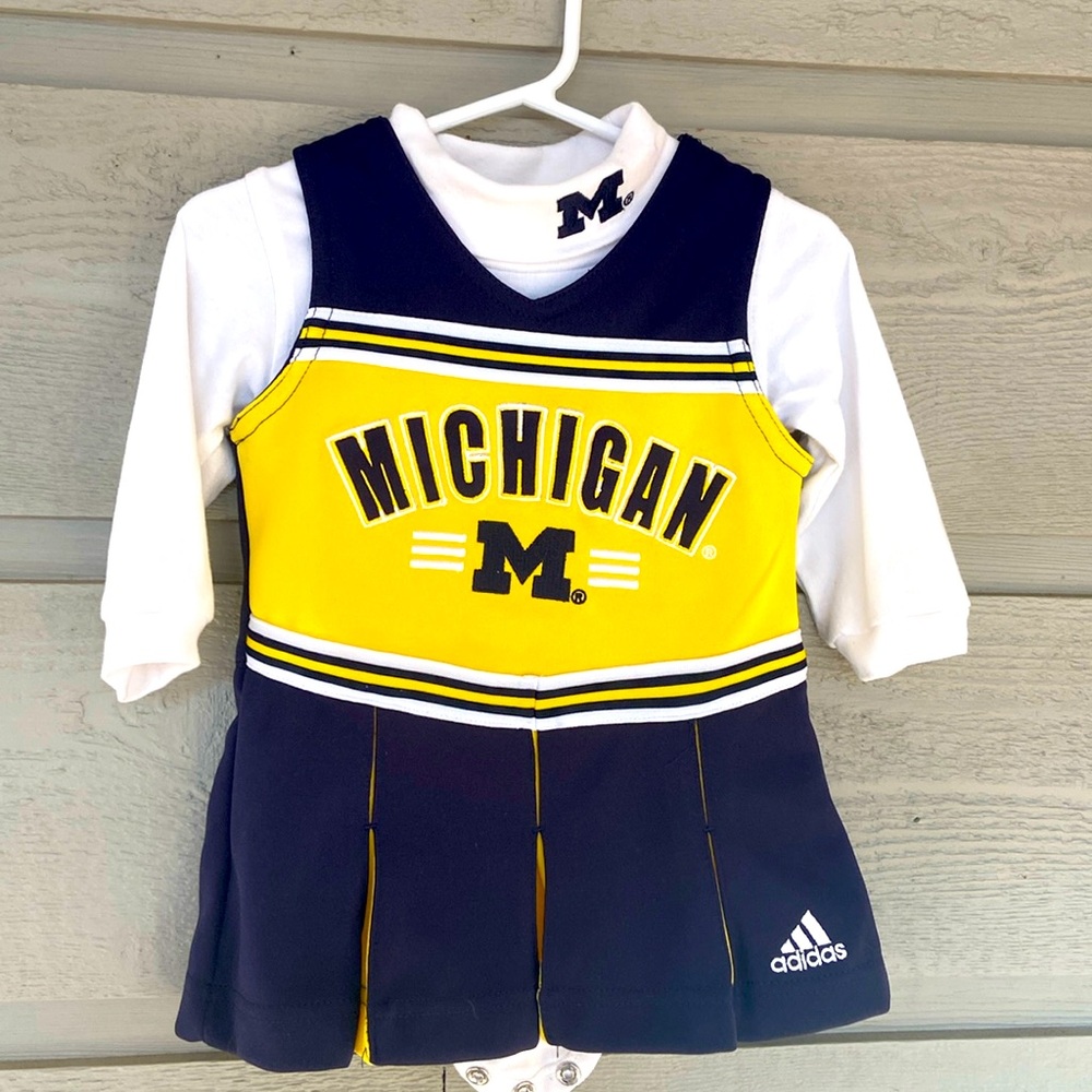 Michigan Cheerleading outfit, Cheer costume.